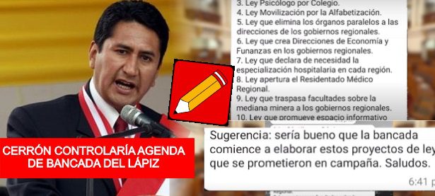 Perú Libre: exponen chats donde Cerrón evidencia su autoridad en la bancada