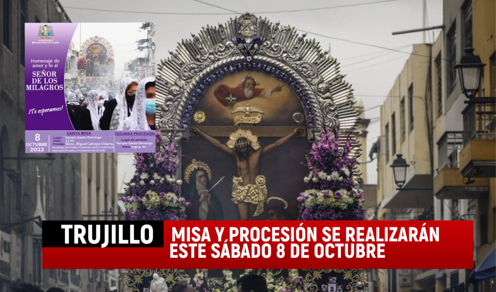 Trujillo: anuncian misa y procesión del señor de los Milagros